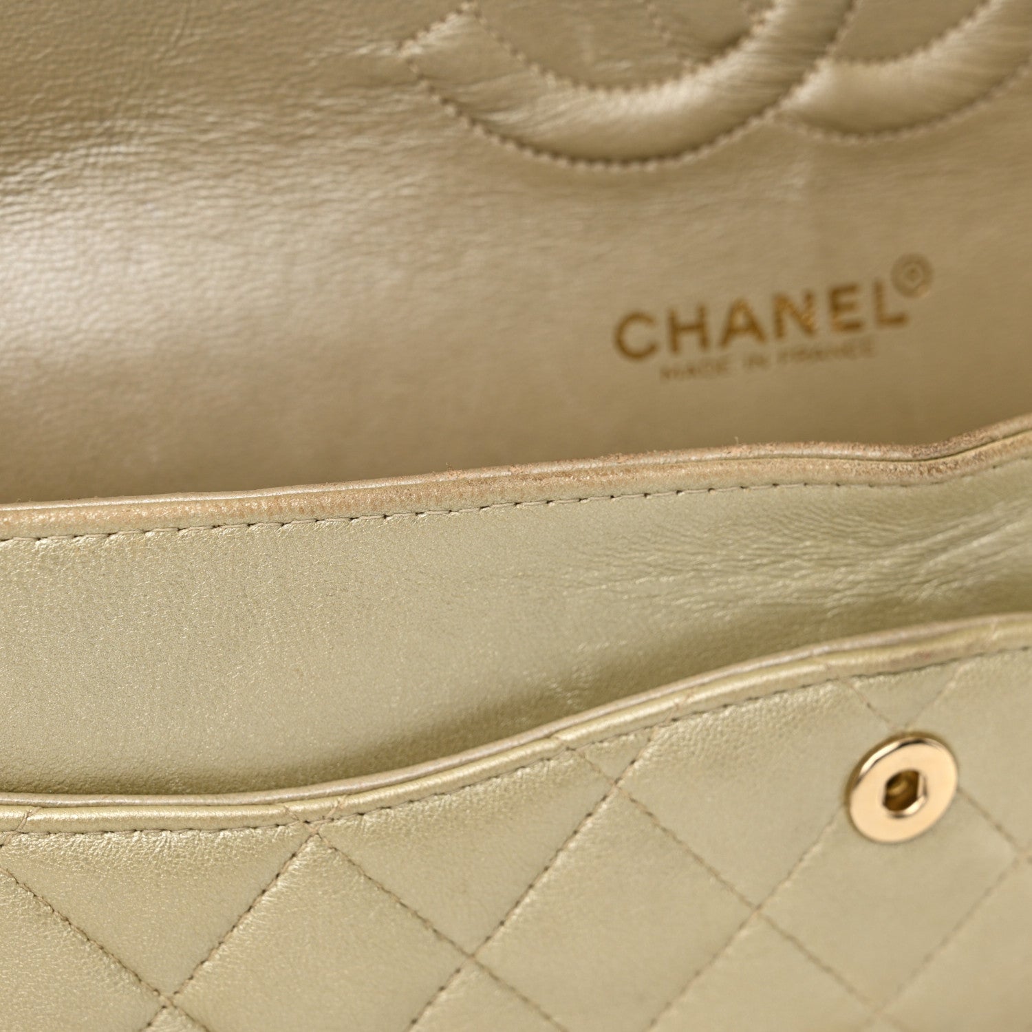 Chanel Metallic Lambskin Quilted Medium Double Flap Gold 15 of 23