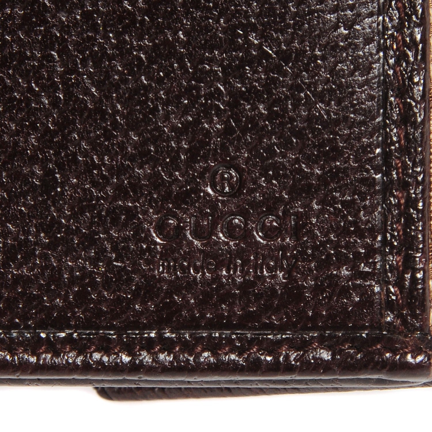 Gucci Monogram Metal Bar Continental Flap Wallet Beige Ebony Dark Brown 6 of 7
