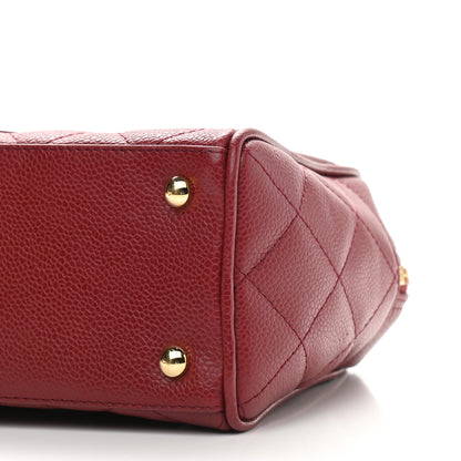 Chanel Caviar Quilted Small Bowler Dark Red 8 of 8