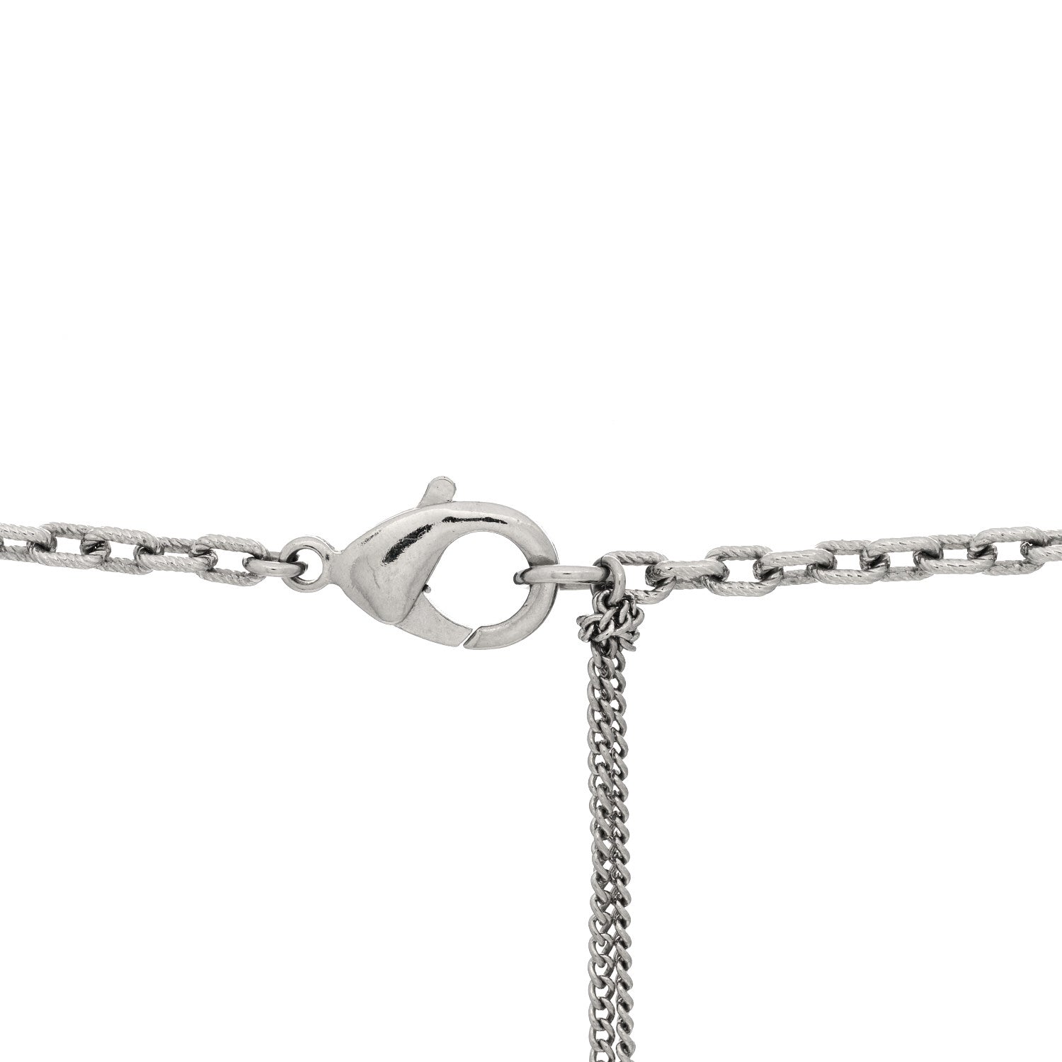 Chanel Pearl Baguette Crystal CC Long Necklace Silver 4 of 6