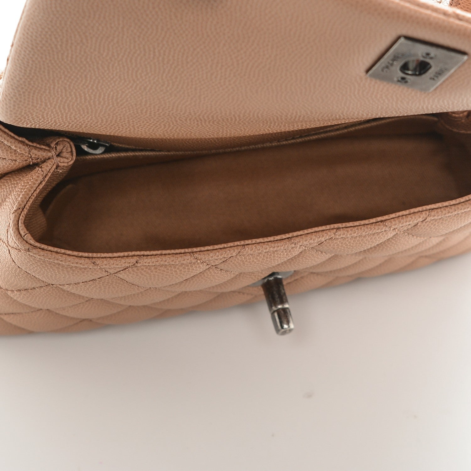 Chanel Caviar Quilted Mini Coco Handle Flap Camel 5 of 7