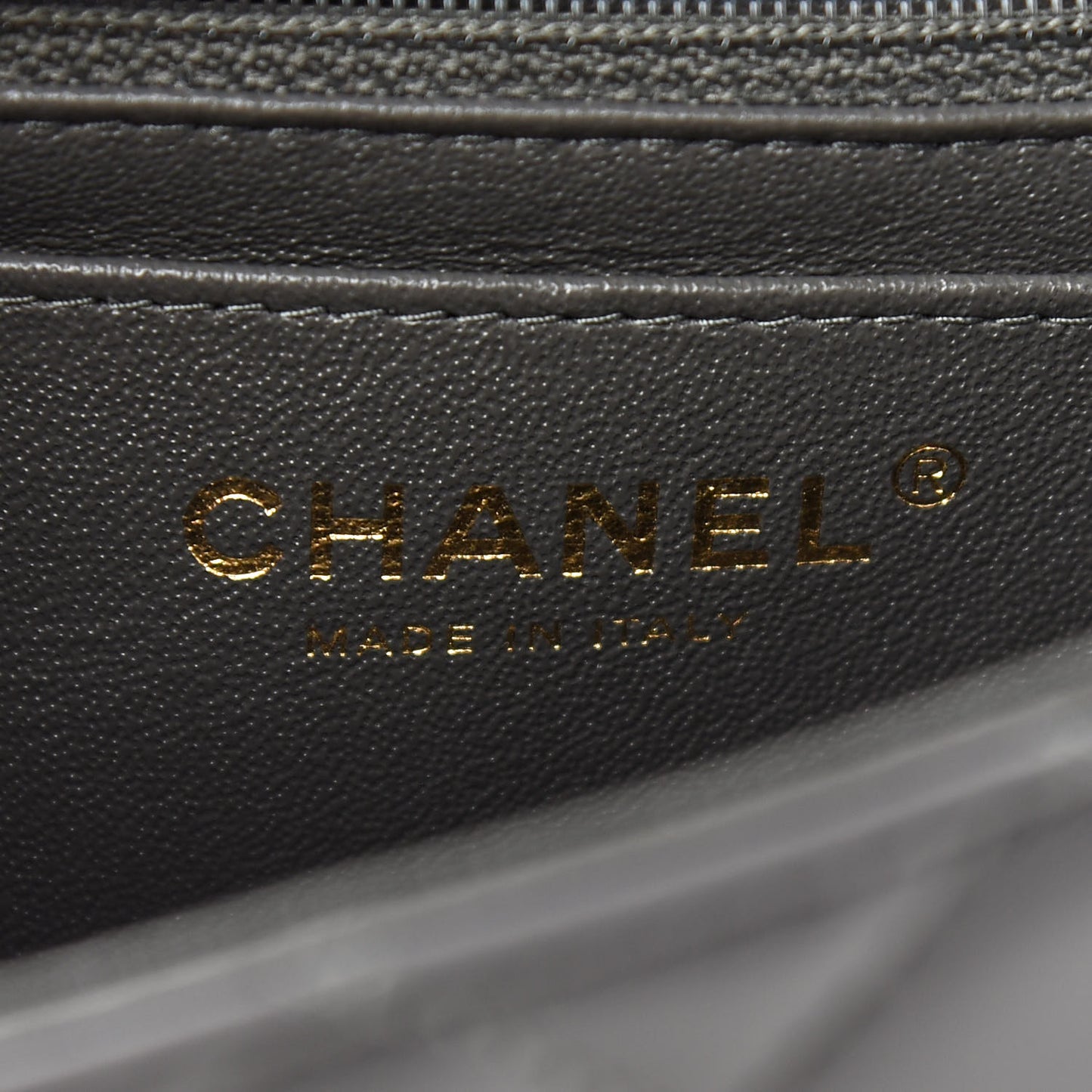 Lambskin Quilted Mini Rectangular Flap Dark Grey