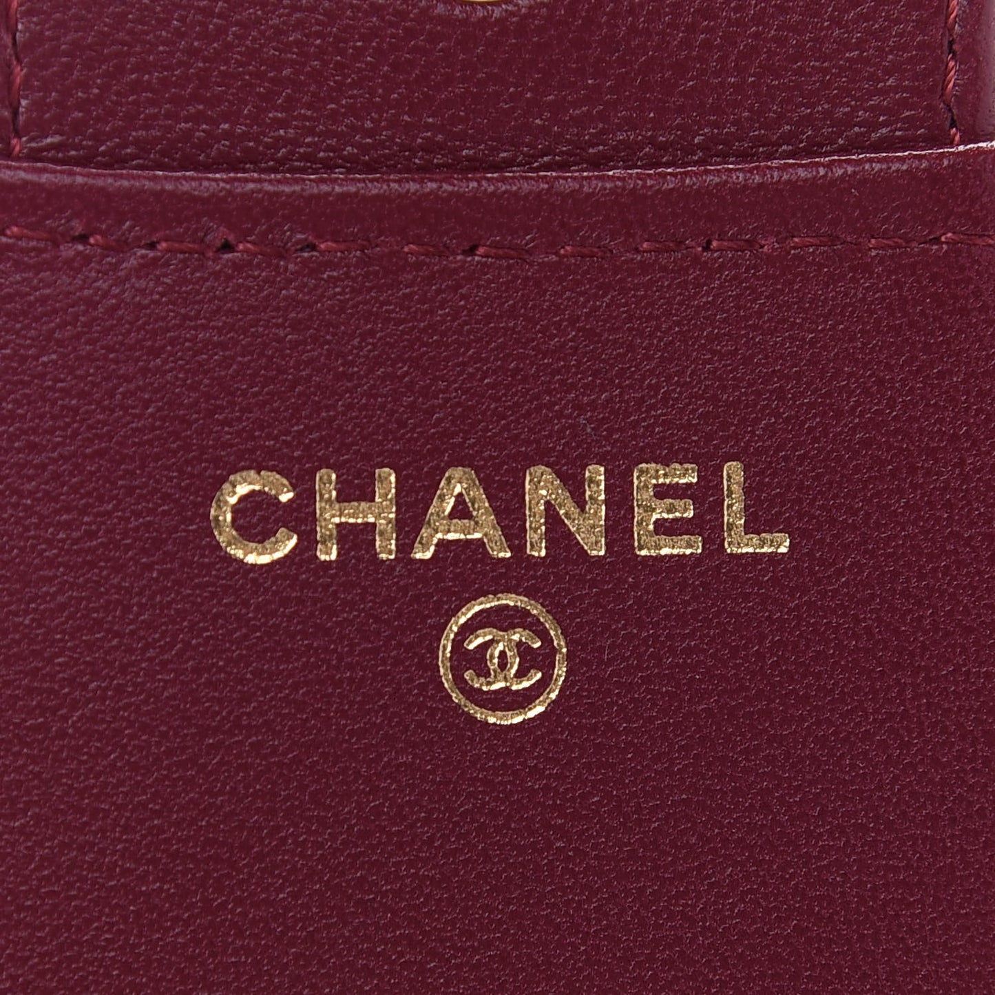 Lambskin Quilted Top Handle Flap Coin Purse With Chain Burgundy