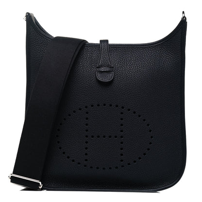 Hermes Taurillon Clemence Evelyne III PM Black 1 of 9