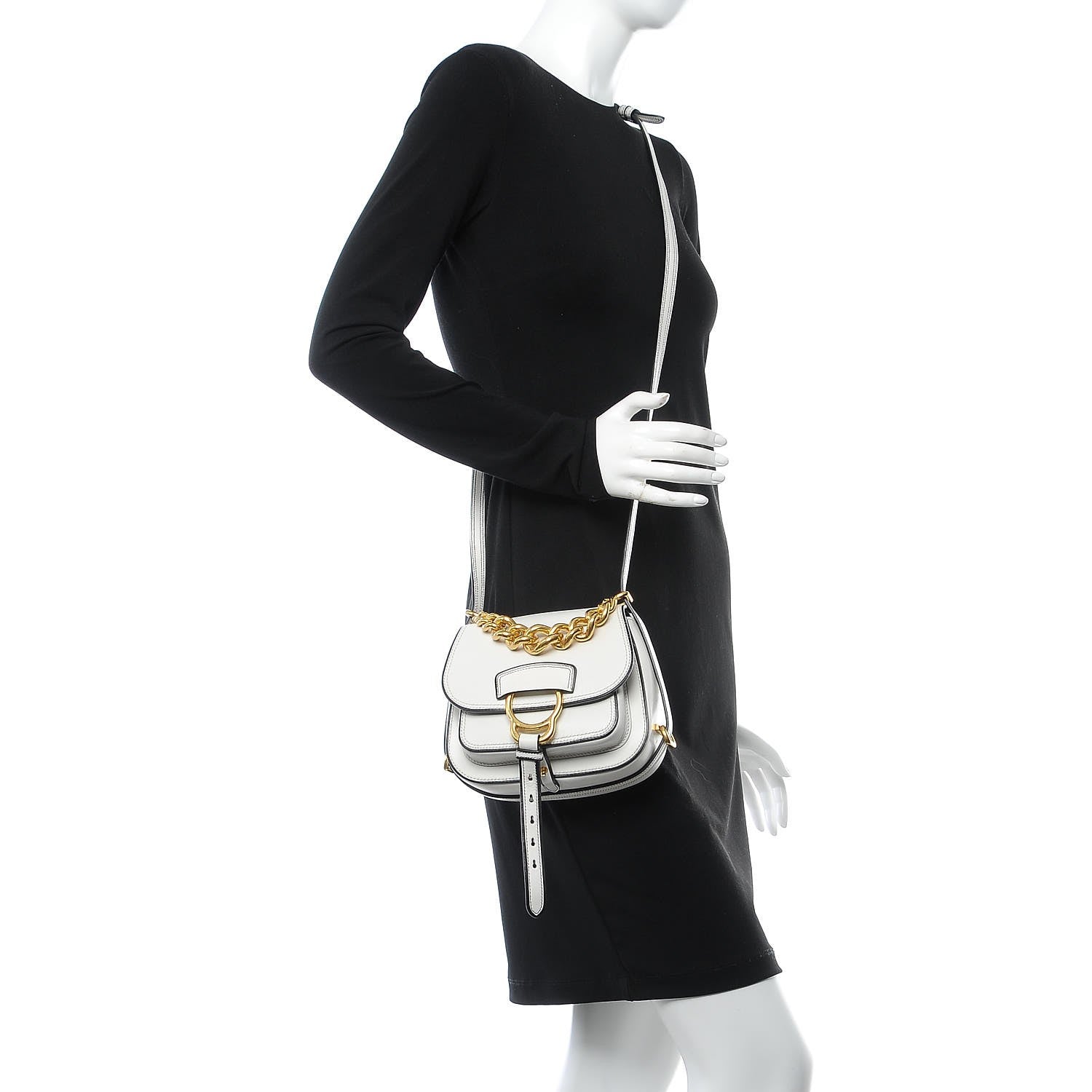 Miu Miu Goatskin Madras Dahlia Shoulder Bag White 2 of 9