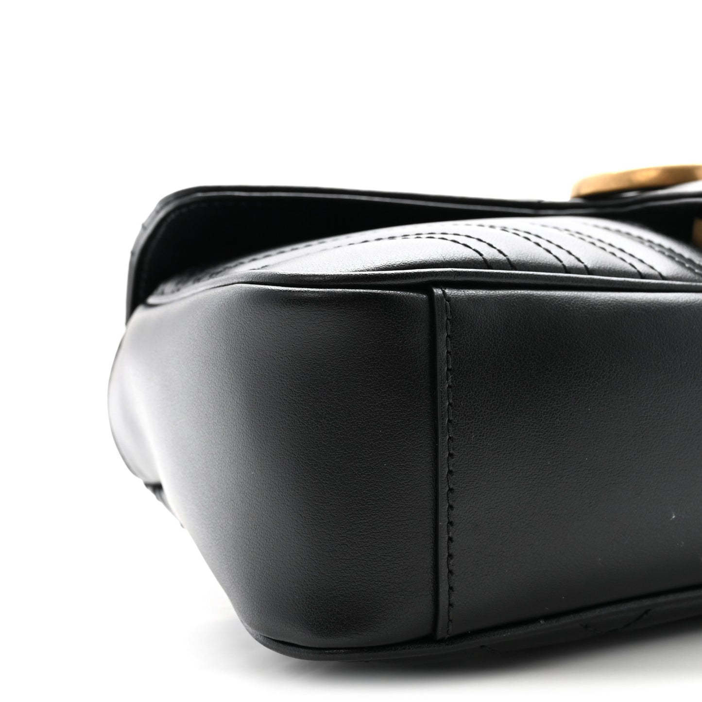 Calfskin Matelasse Small GG Marmont Shoulder Bag Black