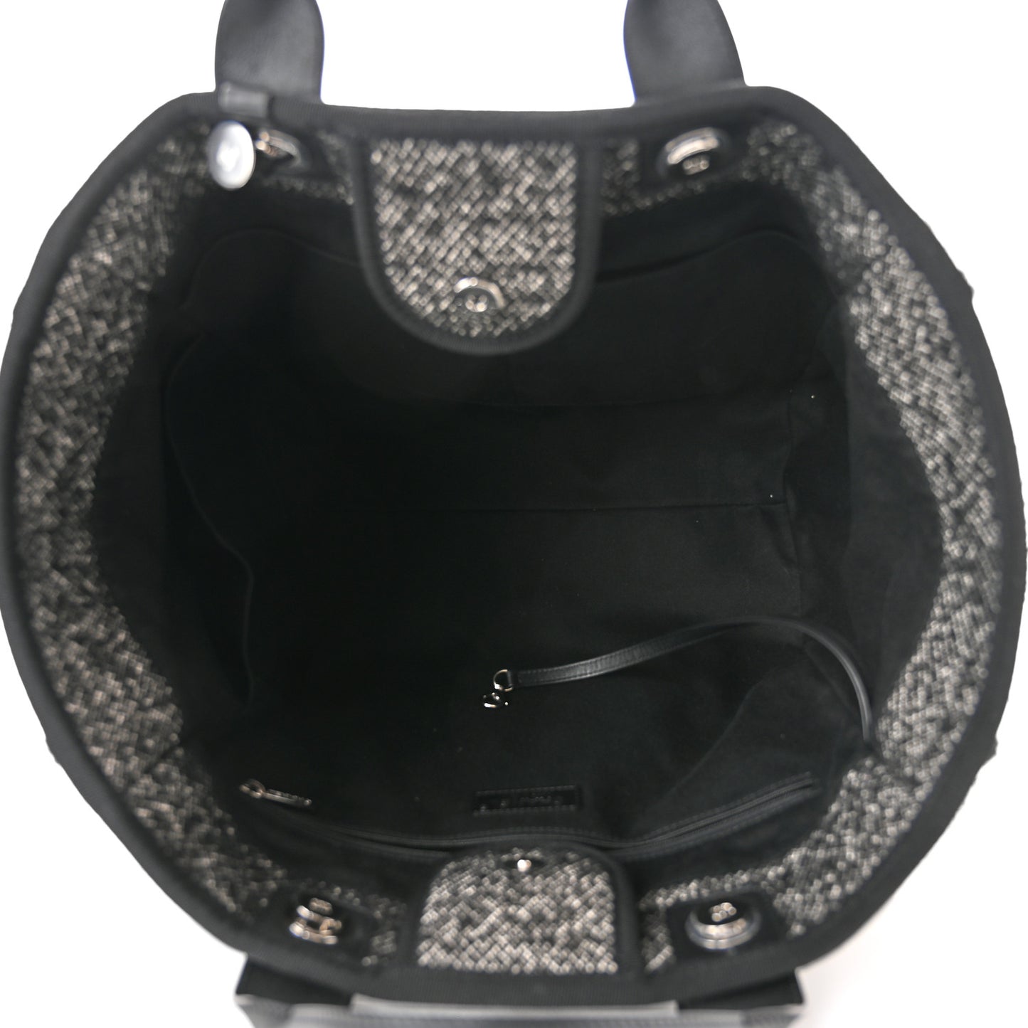 Mixed Fibers Calfskin Medium Deauville Tote Black