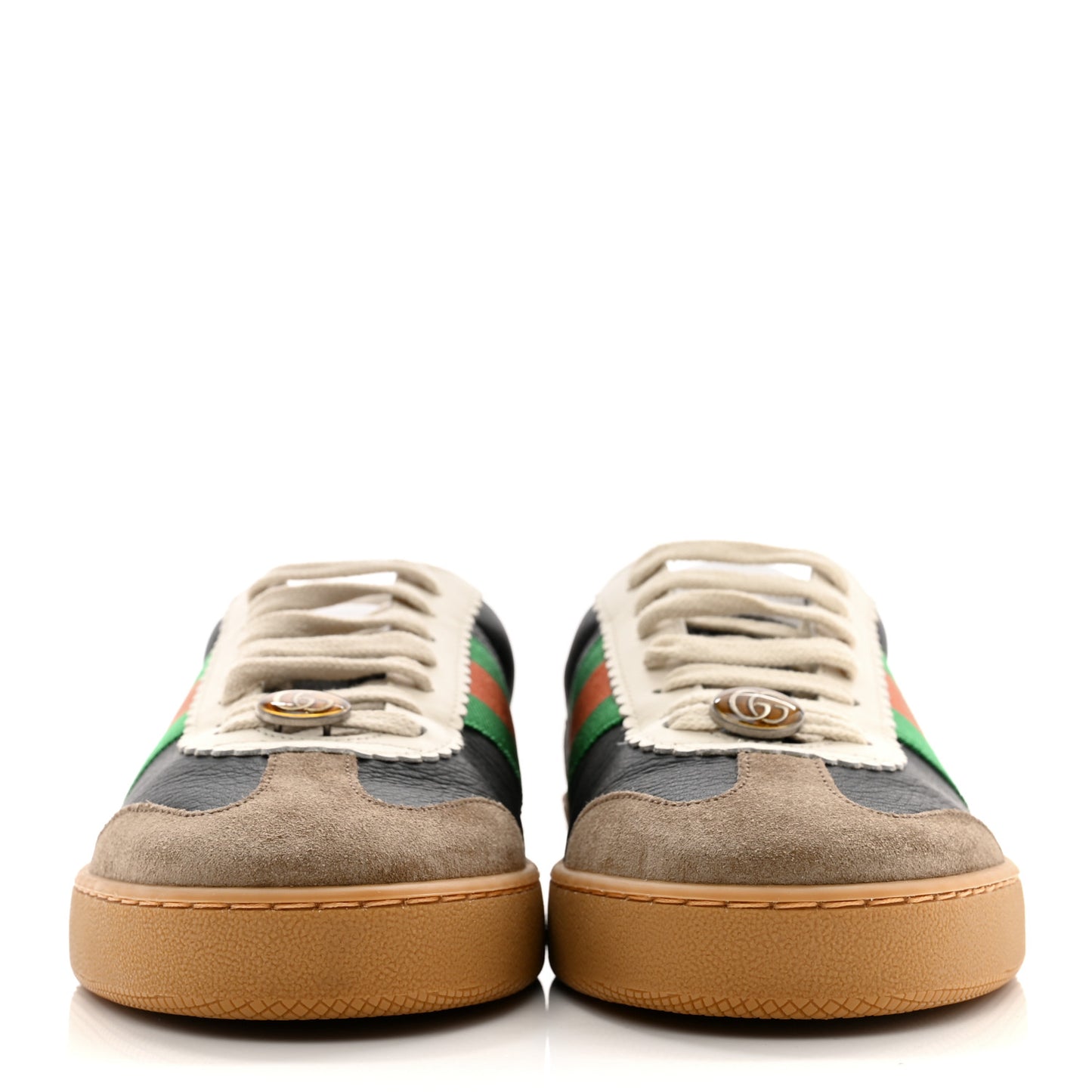 Calfskin Suede Web Mens G74 Sneakers 7 Ardesia Black New Mystic White