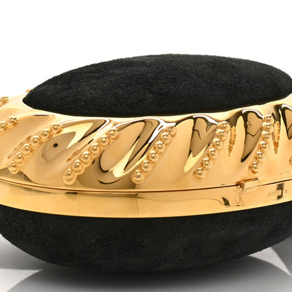 Hermes Veau Doblis Brass Minaudiere Clutch Black 8 of 13