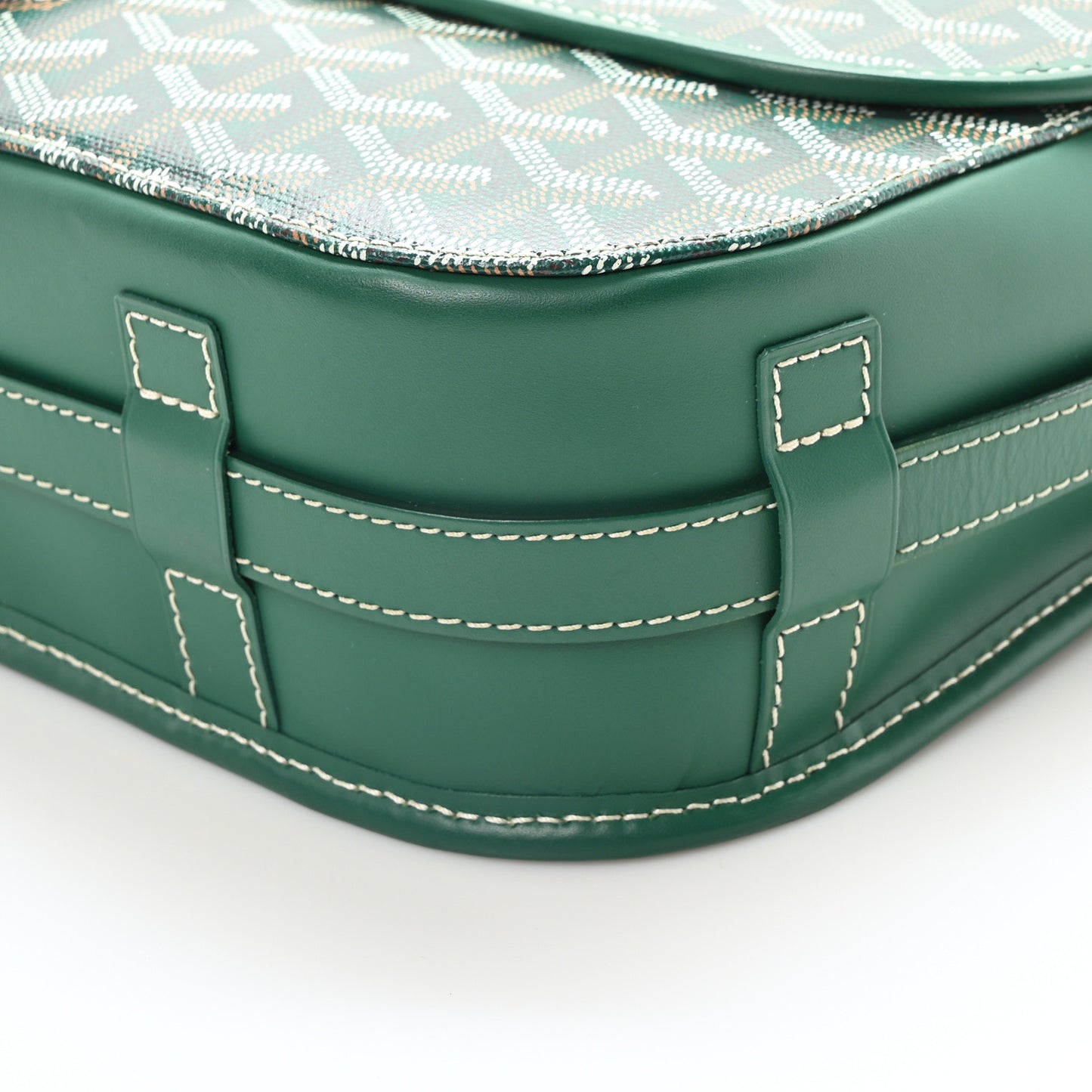 Goyardine Belvedere II MM Messenger Bag Green