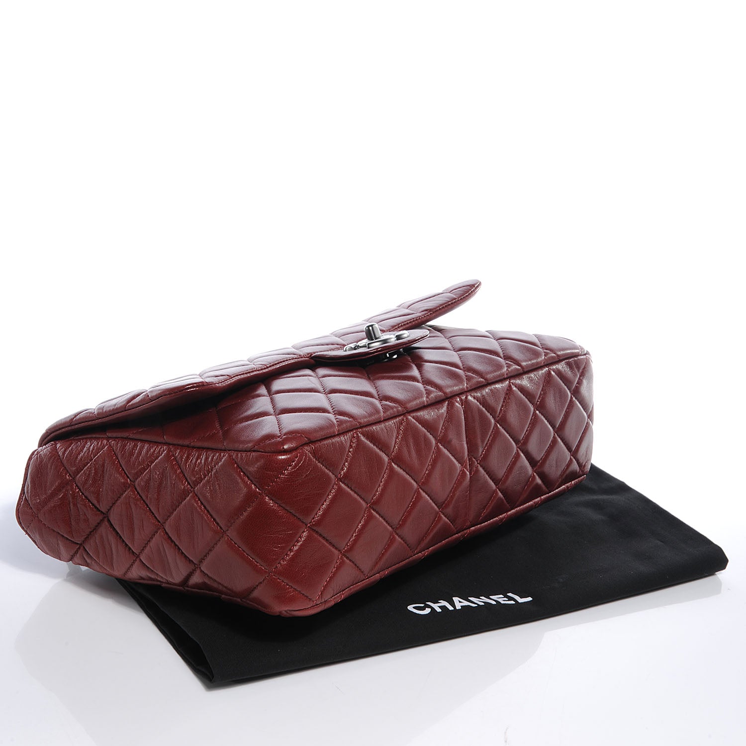 Chanel Lambskin Jumbo Single Flap Dark Red 4 of 8