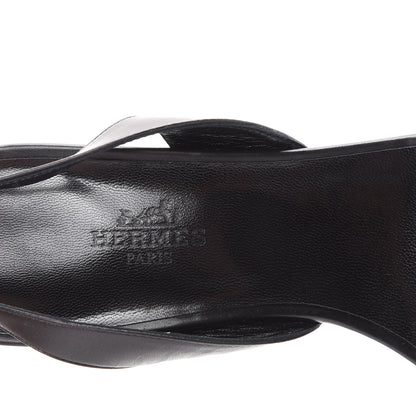Hermes Calfskin Premiere Sandals 38 Black 7 of 9
