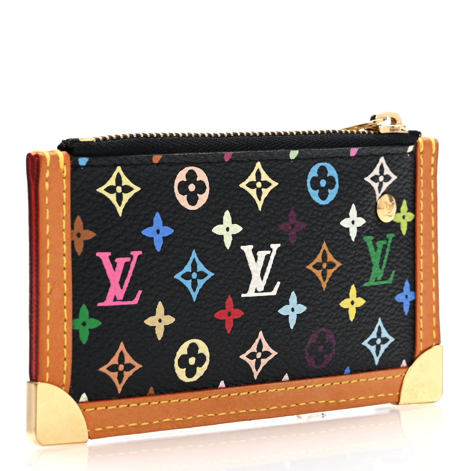 Louis Vuitton Monogram Multicolor Key Pouch Black 3 of 6