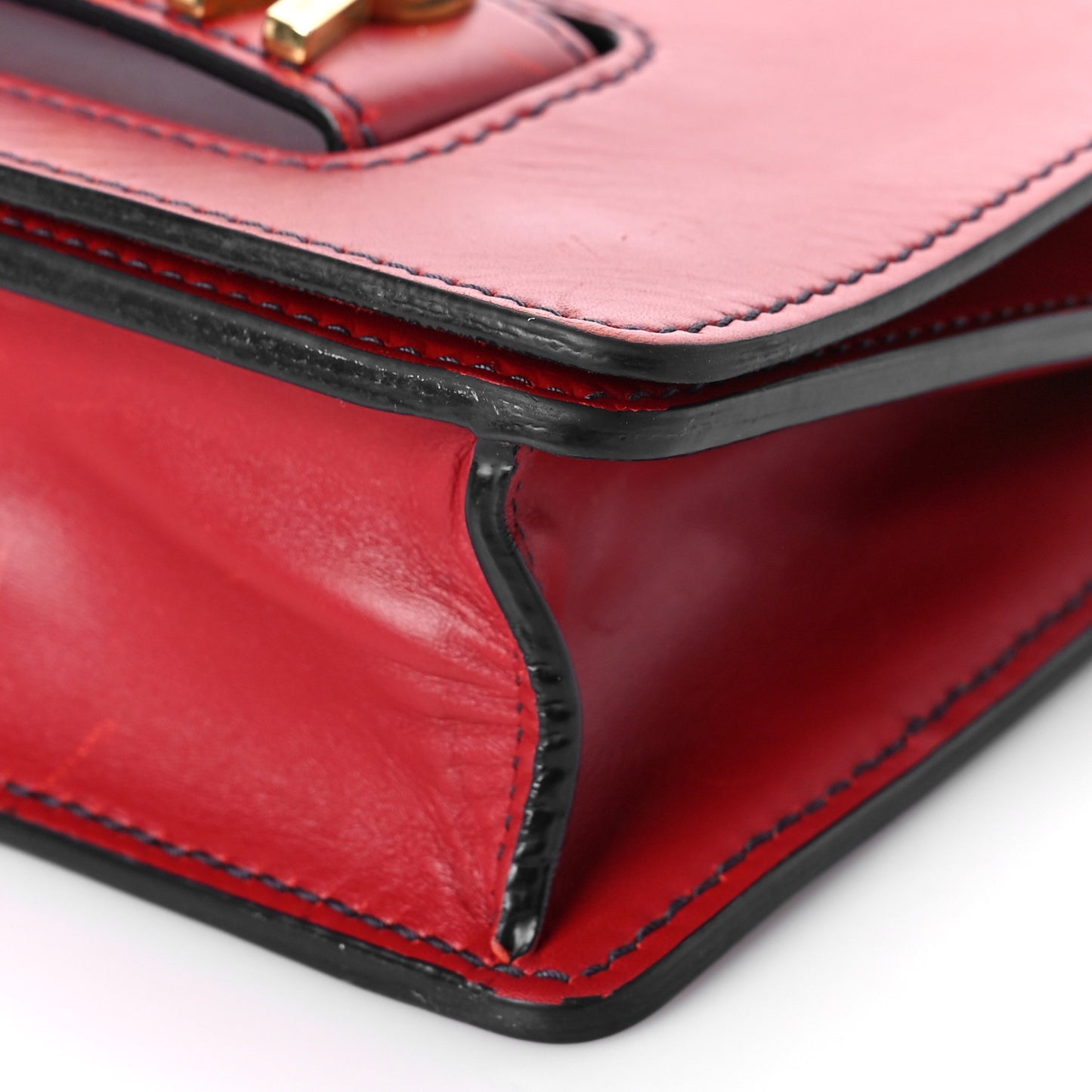 Calfskin J'Adior Chain Flap Bag Red