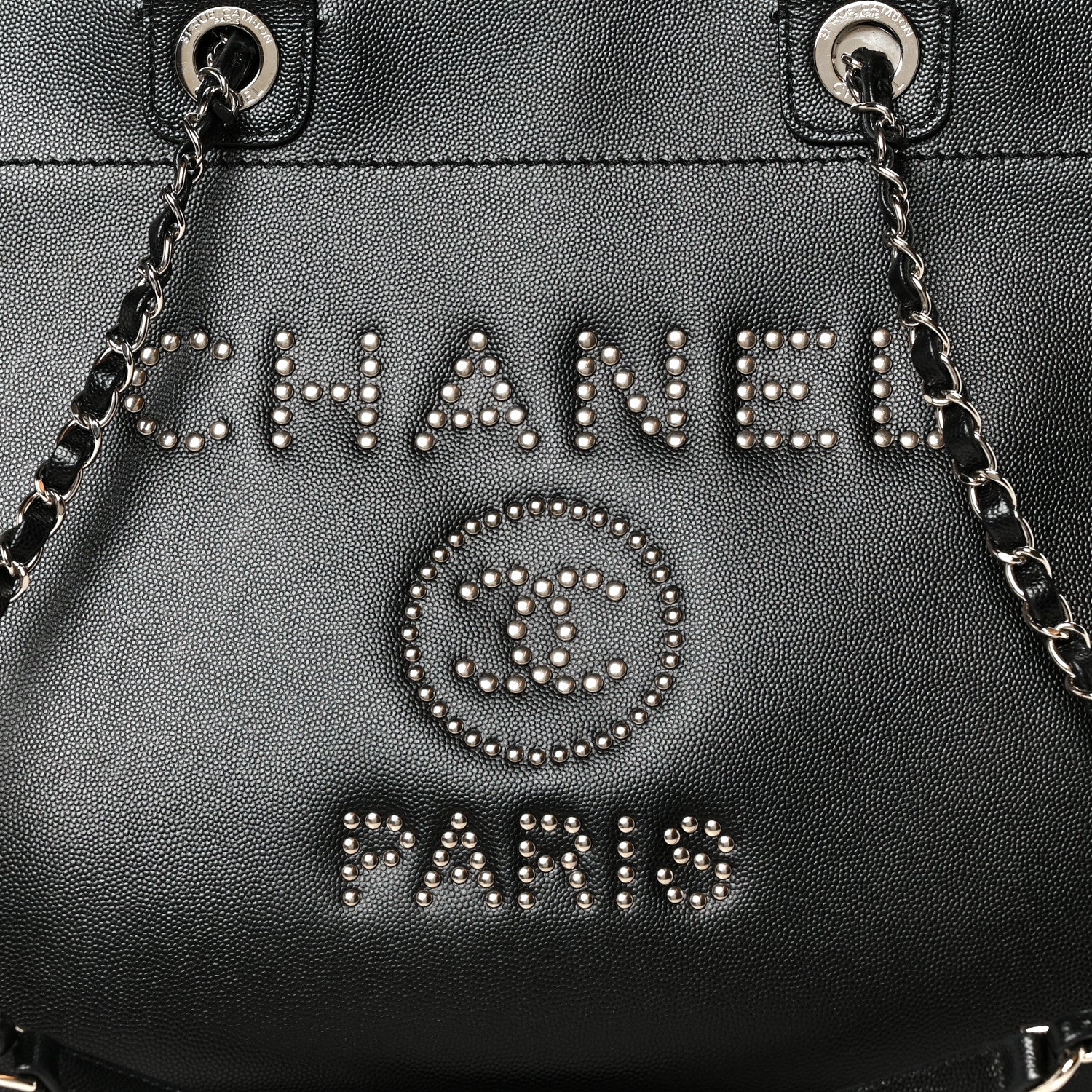 Chanel Caviar Medium Studded Deauville Tote Black 8 of 10