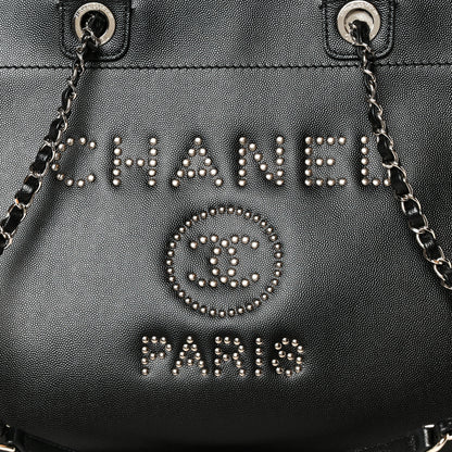 Chanel Caviar Medium Studded Deauville Tote Black 8 of 10