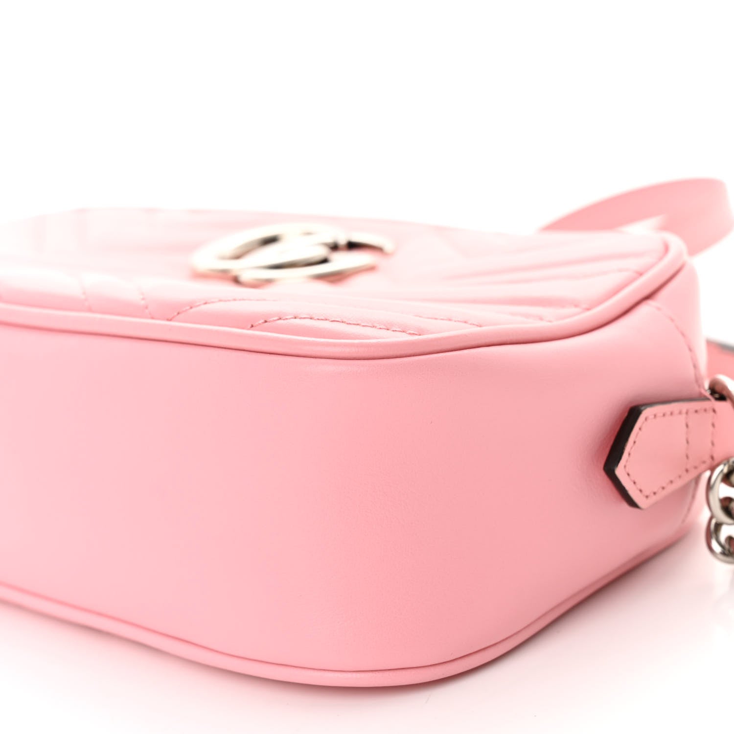 Gucci Calfskin Matelasse Small GG Marmont Chain Shoulder Bag Wild Rose 10 of 10