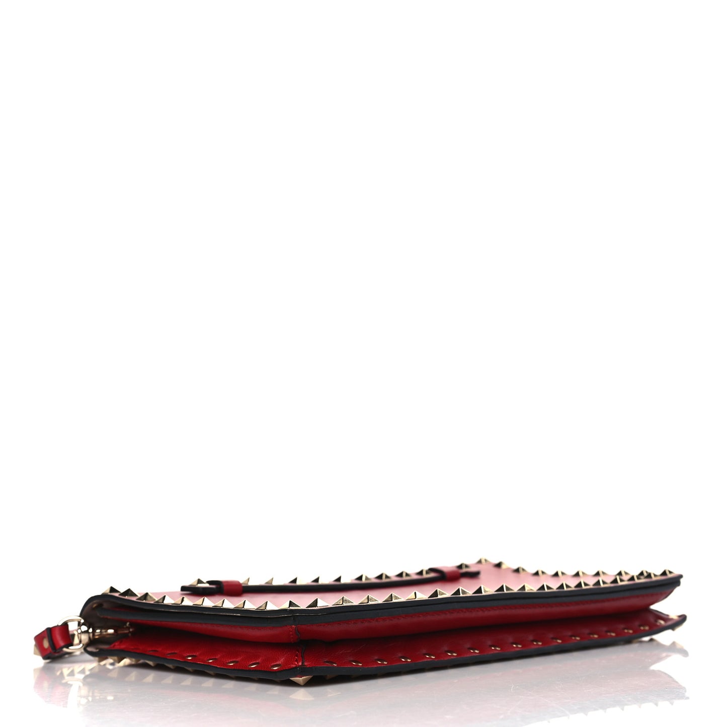 Nappa Rockstud Wristlet Clutch Rosso Valentino