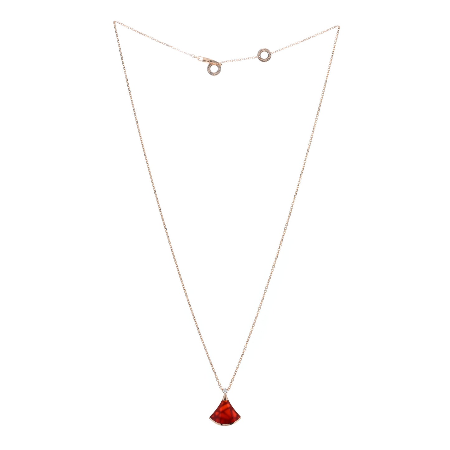 18K Rose Gold Diamond Carnelian Divas' Dream Pendant Necklace