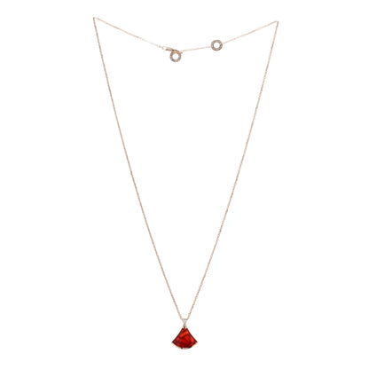 Bulgari 18K Rose Gold Diamond Carnelian Divas' Dream Pendant Necklace 3 of 5