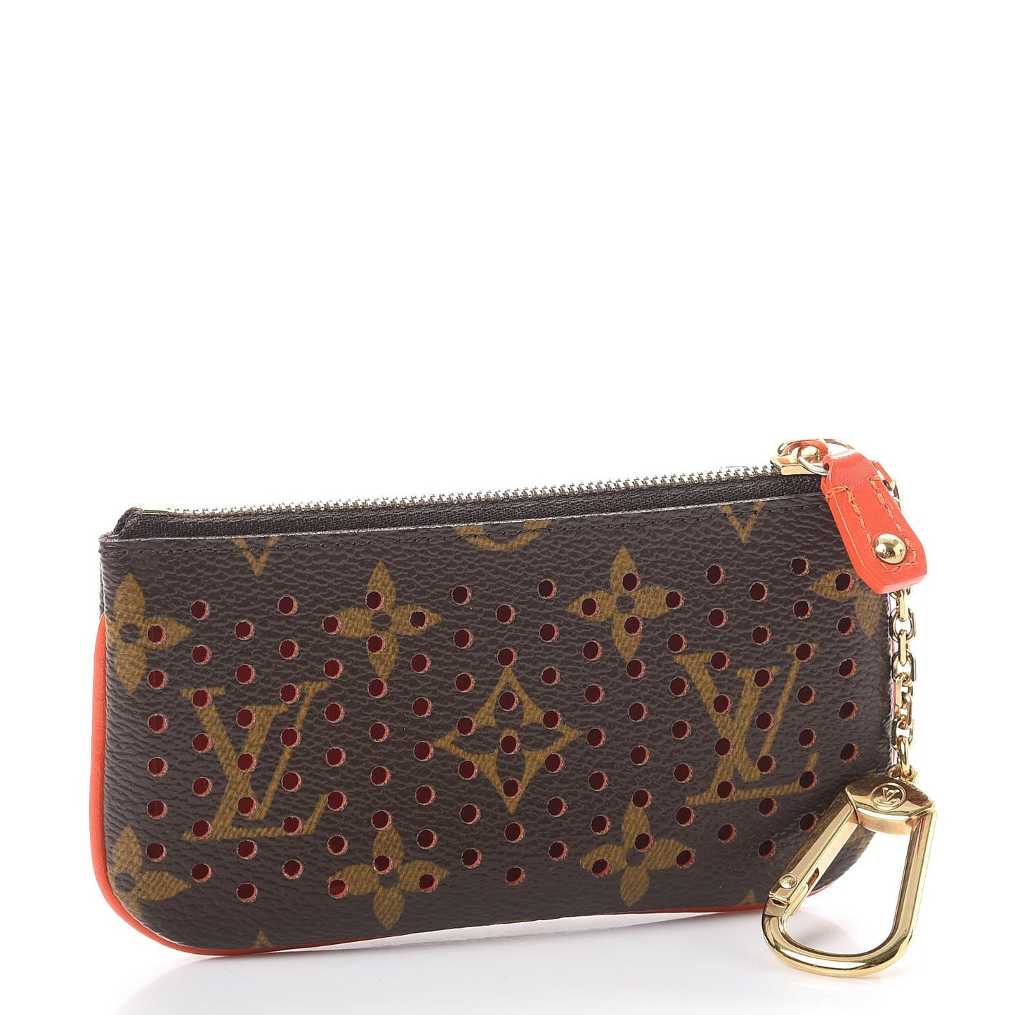 Monogram Perforated Key Pouch Orange
