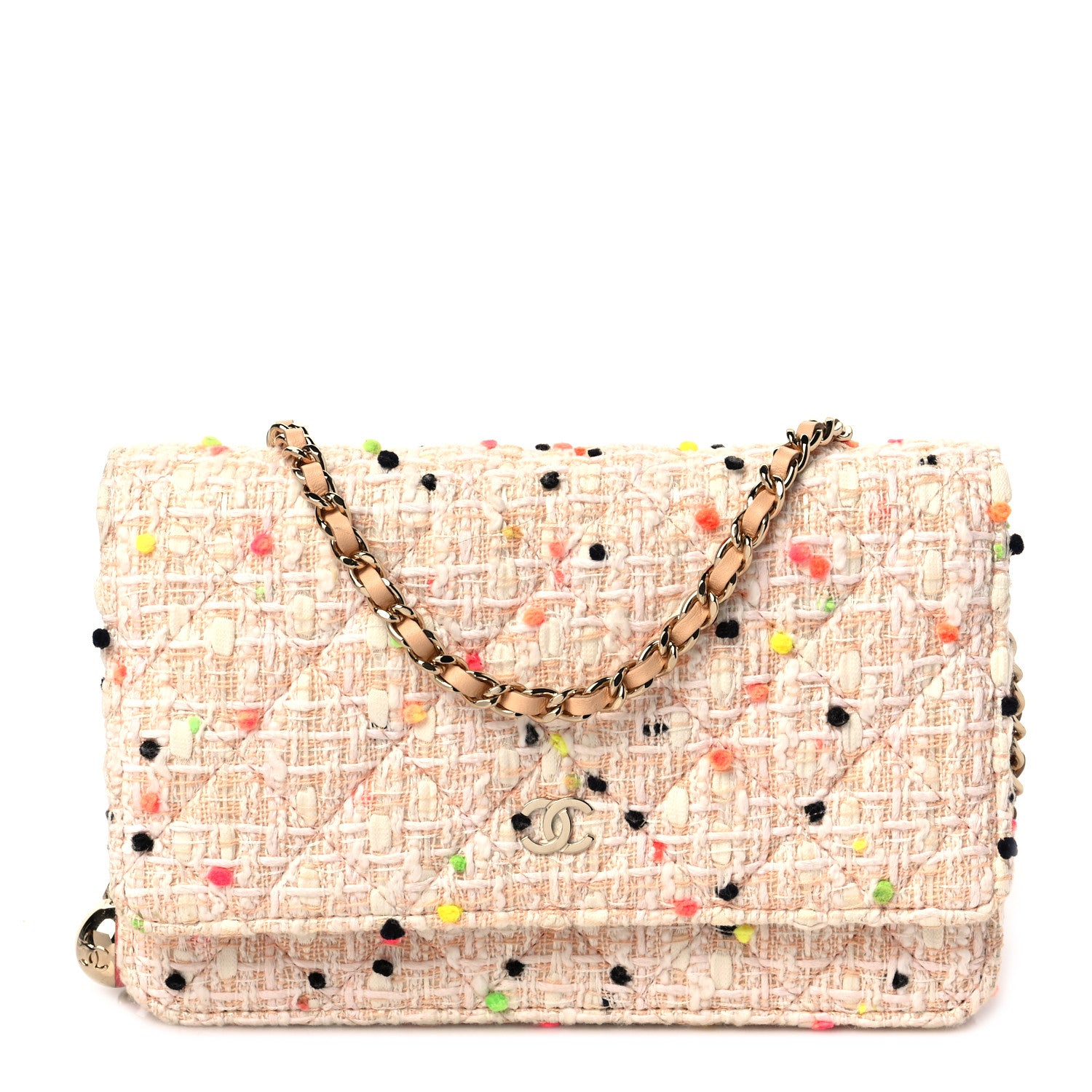 Chanel Candy Cotton Tweed & Beach Ball Wallet On Chain WOC Multicolor 1 of 9