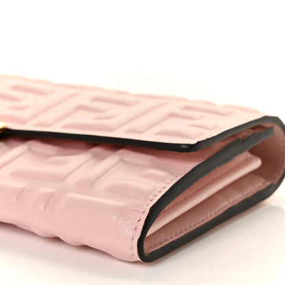 Fendi Nappa Matisse FF Embossed Continental Wallet Rosa Confetto 9 of 9