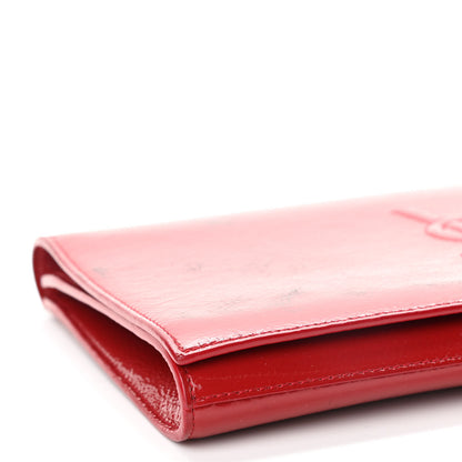 Saint Laurent Textured Patent Monogram Large Belle De Jour Clutch Red 7 of 11