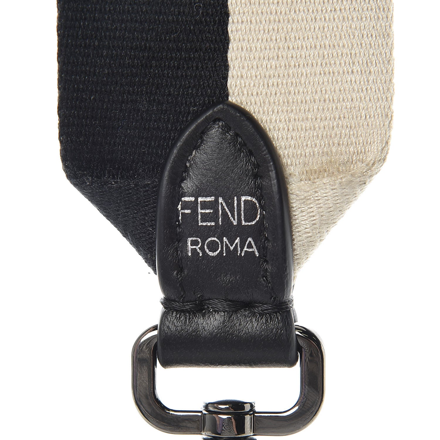 Fendi Canvas Nappa Rose Embroidered Baguette Grezzo Black 9 of 9