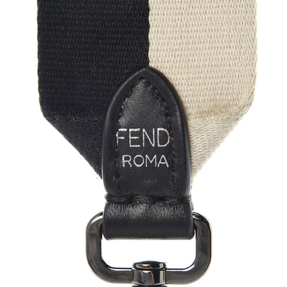 Fendi Canvas Nappa Rose Embroidered Baguette Grezzo Black 9 of 9