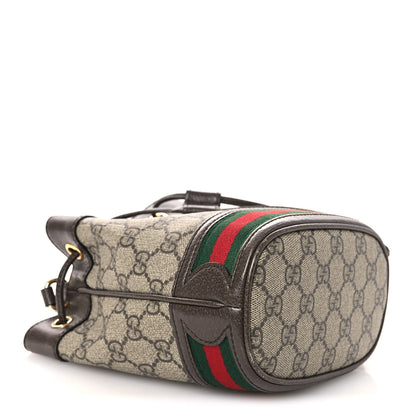 Gucci GG Supreme Monogram Web Mini Ophidia Bucket Bag Brown 3 of 11