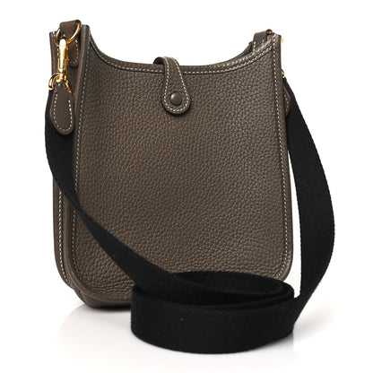 Hermes Taurillon Clemence Amazone Evelyne TPM Etoupe Bleu Indigo 3 of 11