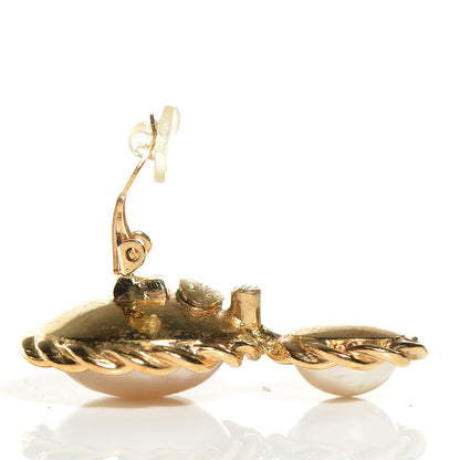 Chanel Pearl Clip On Earrings Gold 3 of 5