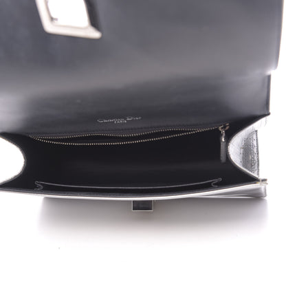Christian Dior Metallic Patent Micro-Cannage Medium Diorama Flap Bag Silver 5 of 12
