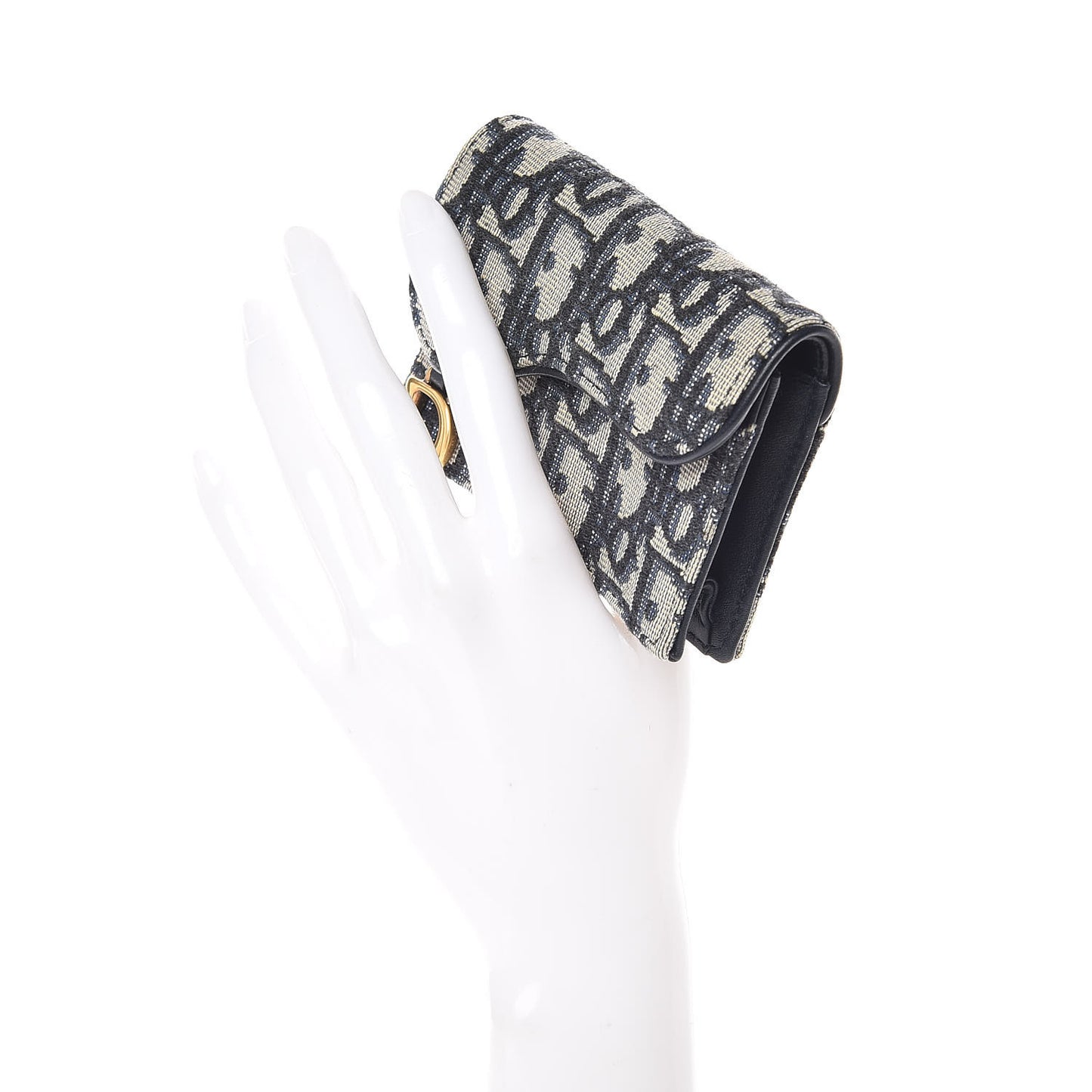 Oblique Saddle Card Holder Blue