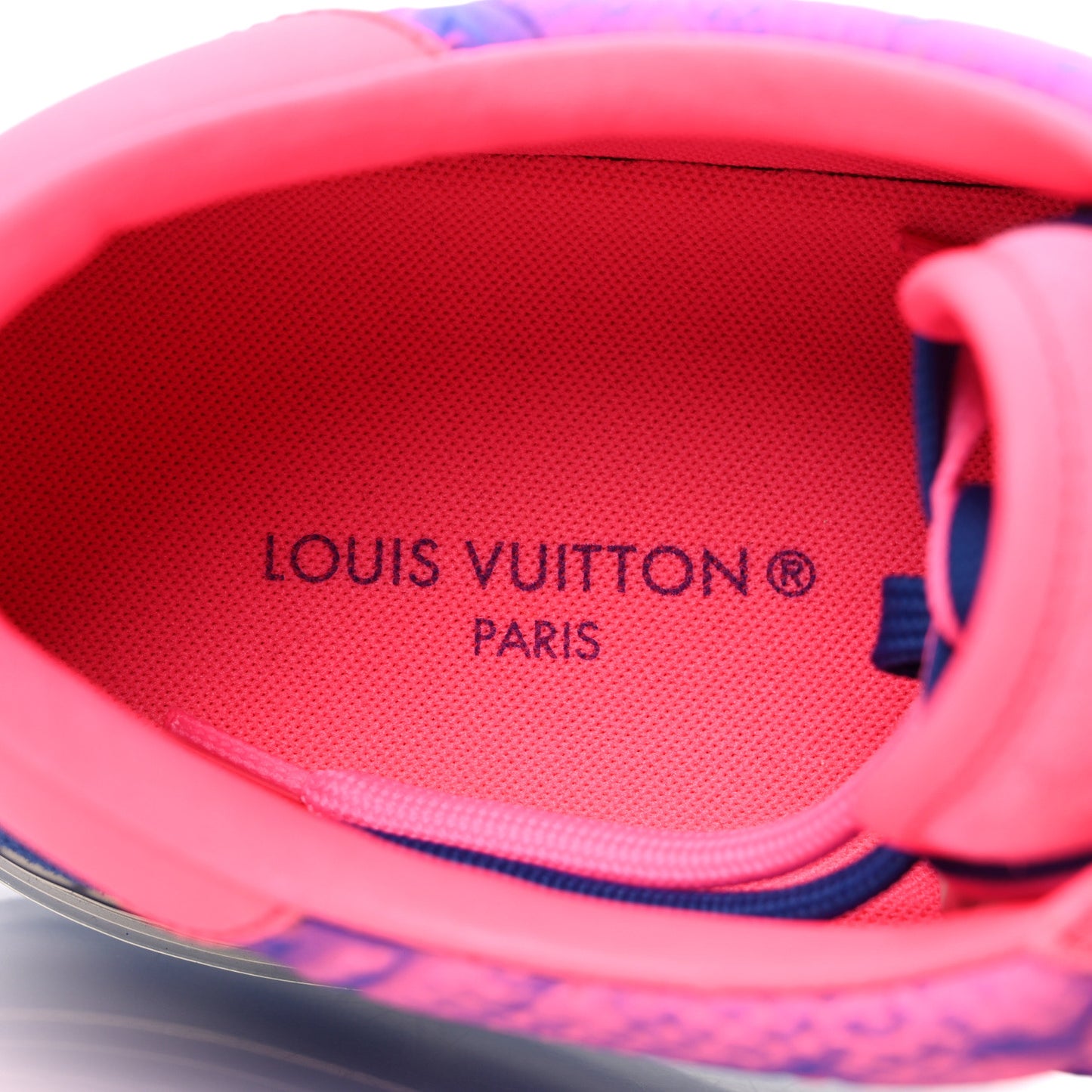 Grained Calfskin Embossed Monogram Tie Dye Mens LV Ollie Richelieu Sneakers 8 Pink
