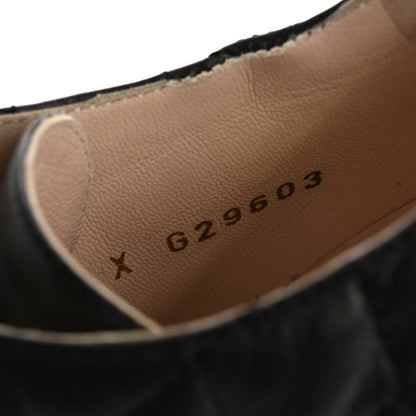 Chanel Lambskin Quilted Cap Toe Lace Up Booties 36 Black 9 of 13