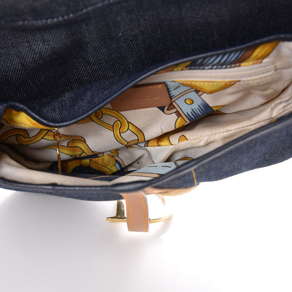 Christian Dior Denim Calfskin Saddle Bag Blue 5 of 8
