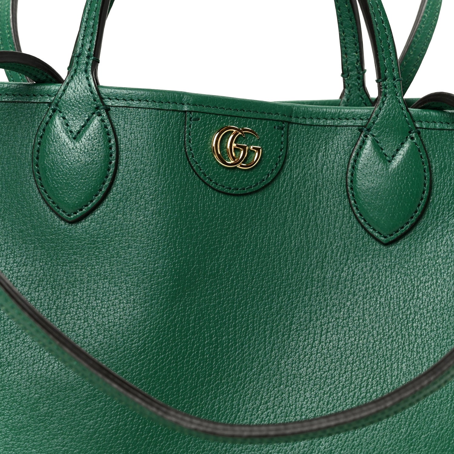 Gucci Textured Dollar Calfskin Medium Ophidia Shoulder Tote Bag Green 9 of 11