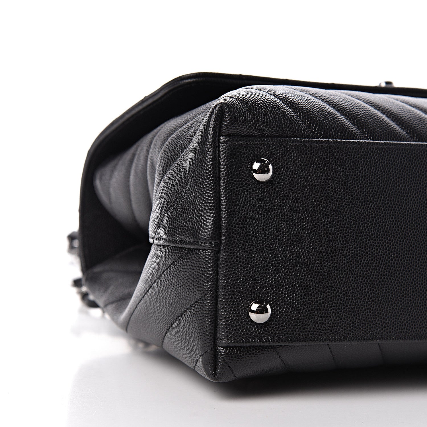 Chanel Caviar Chevron Quilted Small Coco Handle Flap Black 9 of 10