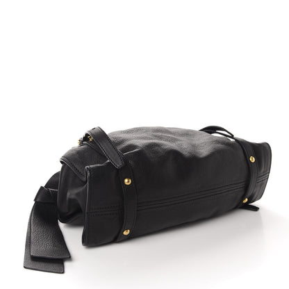 Miu Miu Vitello Drawstring Bow Satchel Black 4 of 11