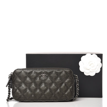Chanel Caviar Quilted Small Clutch With Chain Dark Charcoal 9 of 9