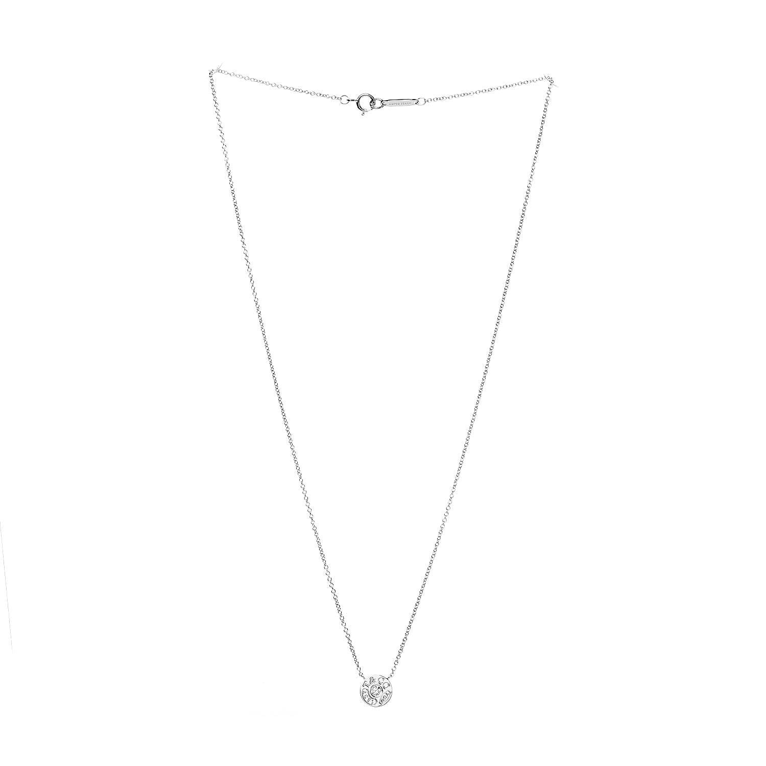 Tiffany 18K White Gold Diamond 1837 Circle Pendant Necklace 3 of 7