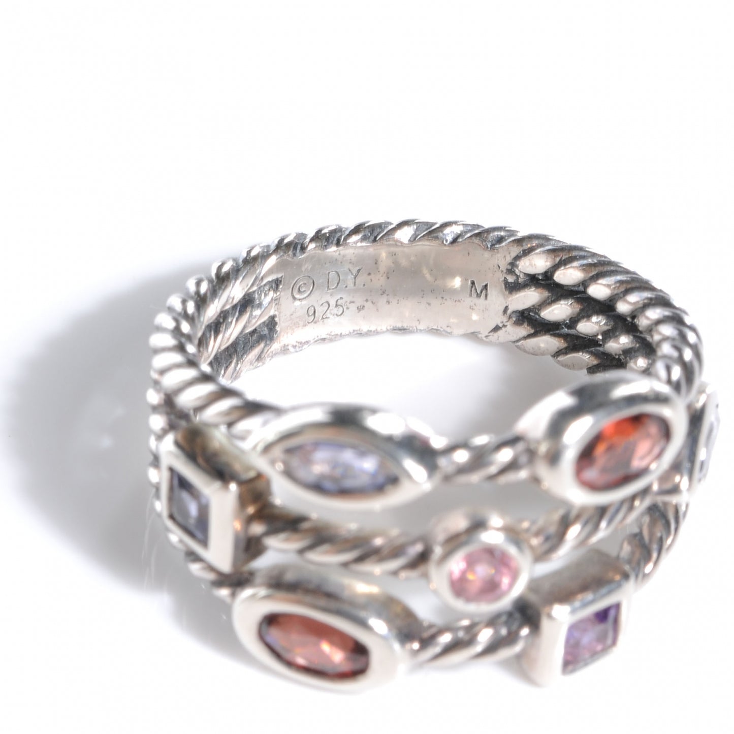 Sterling Silver Berry Confetti 3 Row Ring 6