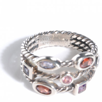 David Yurman Sterling Silver Berry Confetti 3 Row Ring 6 3 of 5