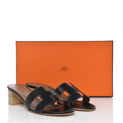 Hermes Calfskin Oasis Sandals 36 Black 11 of 11
