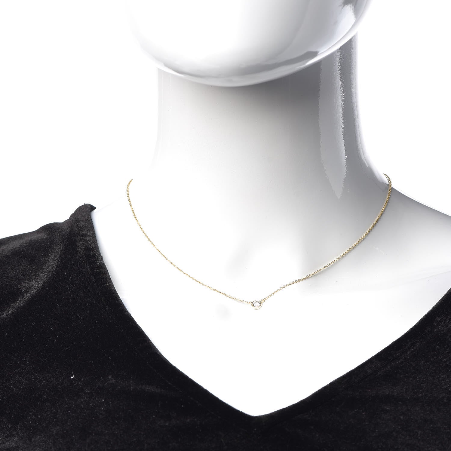 Tiffany 18K Yellow Gold Diamond .21ct Elsa Peretti Diamonds by the Yard Pendant Necklace 2 of 8