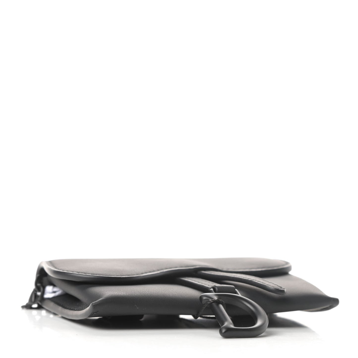 Ultra Matte Calfskin Nano Saddle Chain Pouch Black