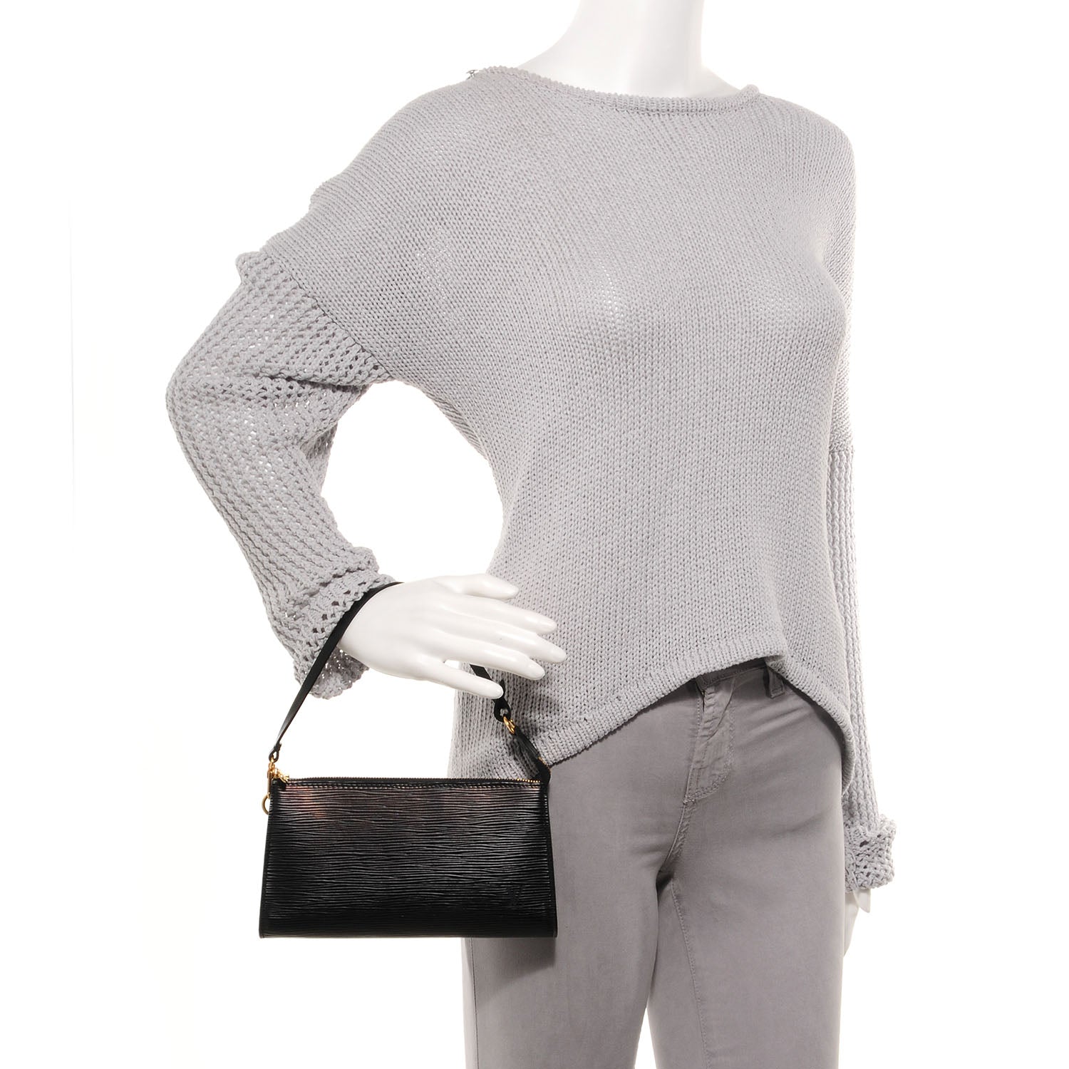 Louis Vuitton Epi Pochette Accessories 21 Black 2 of 7