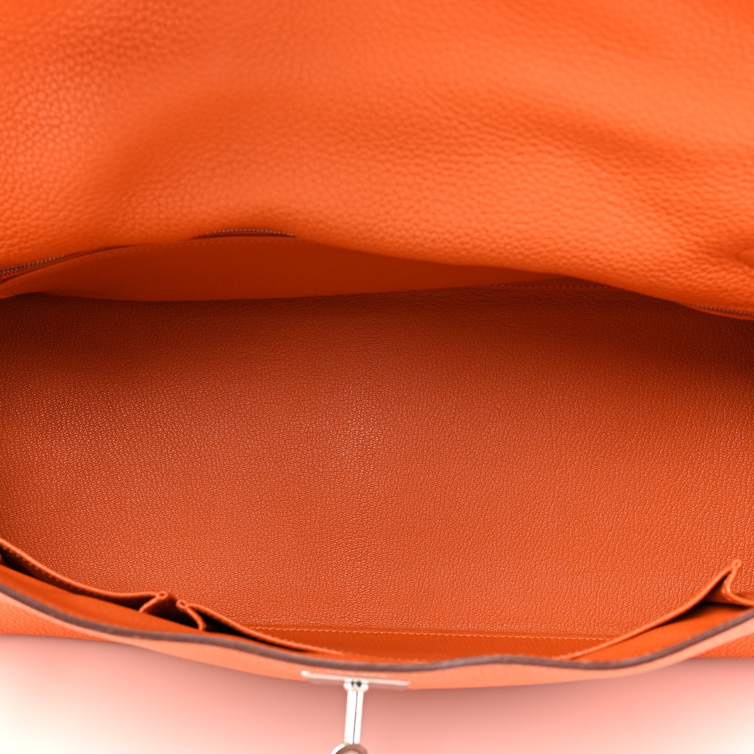 Hermes Taurillon Clemence Shoulder Kelly 42 Orange Orange 5 of 11